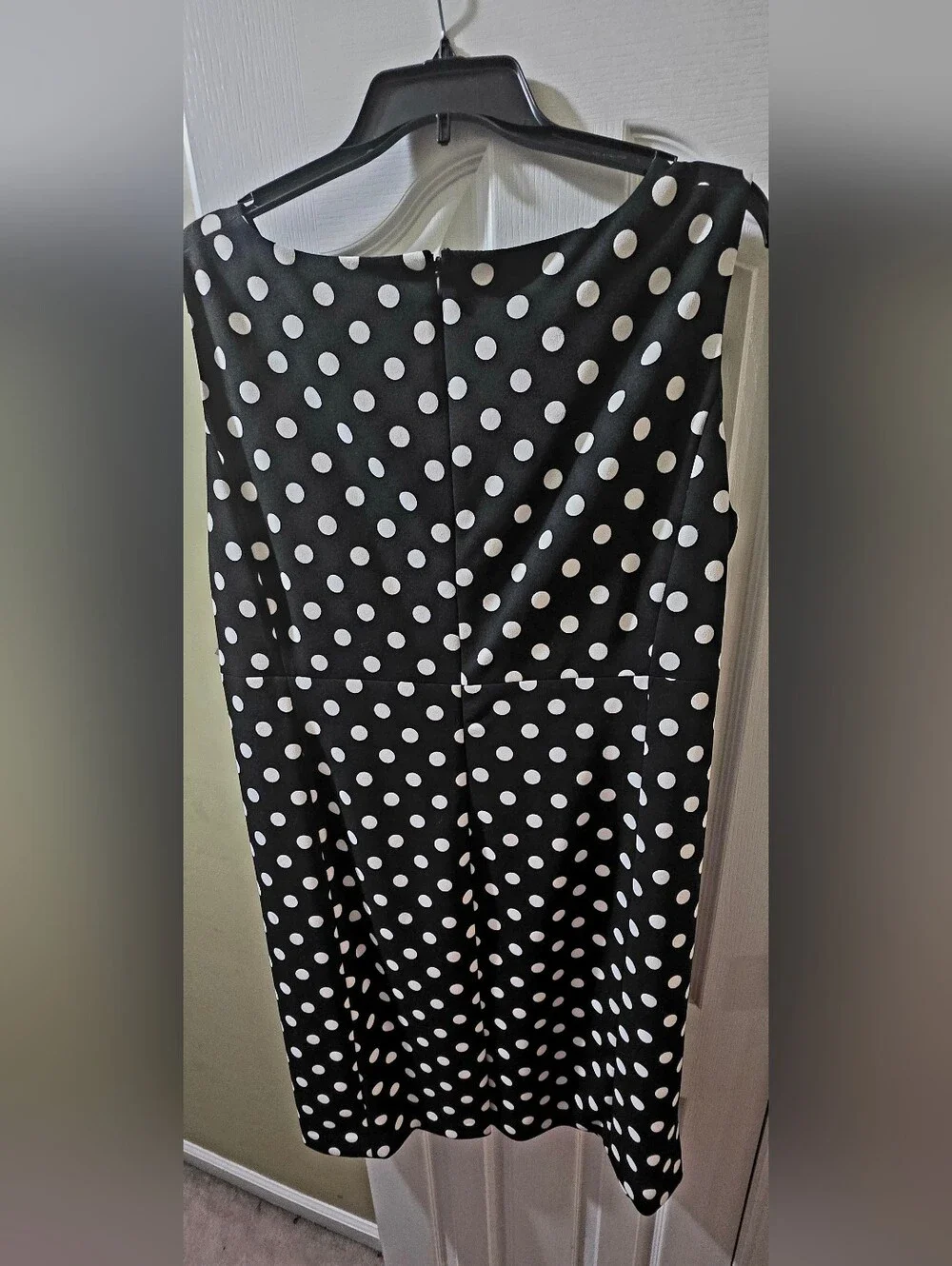 Kasper Black and White Polka Dot Sleeveless Dress - Picture 3 of 6